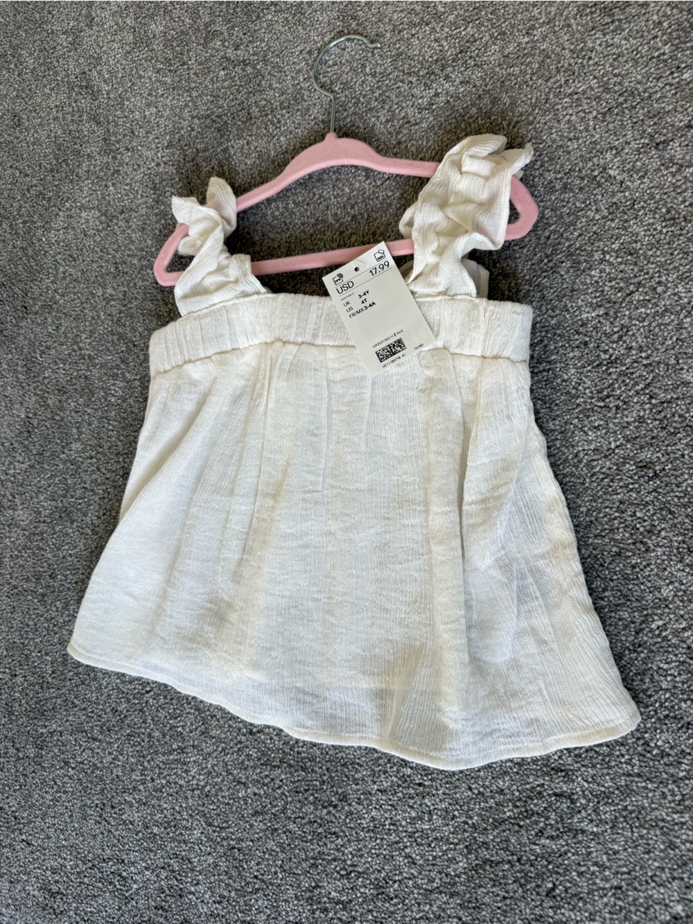 H&M Cream Ruffle Strap Kids Top